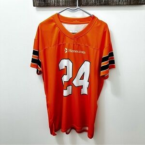 Men's Orange Sports Jersey Homes #24 size large 100% polyester